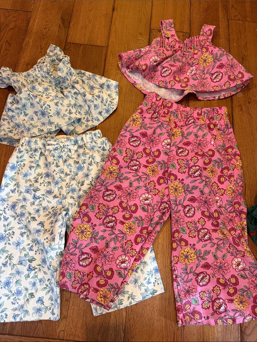 Cynthia Rowley Pink Floral & White Blue Floral Matching Kids Sets